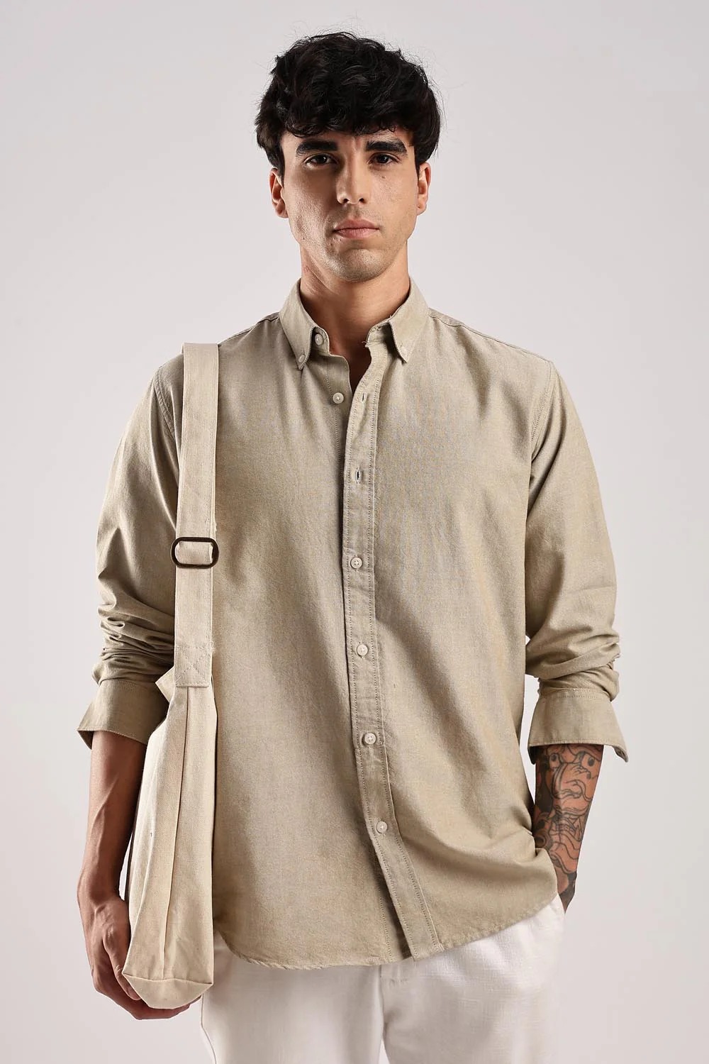 Ralph LaurenRalph Lauren Best Oxford Men’s Premium Beige | Cotton Casual Shirt - Image 2