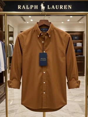 Ralph LaurenOriginal Ralph Lauren Solid Brown Shirt | Cotton Casual Shirt
