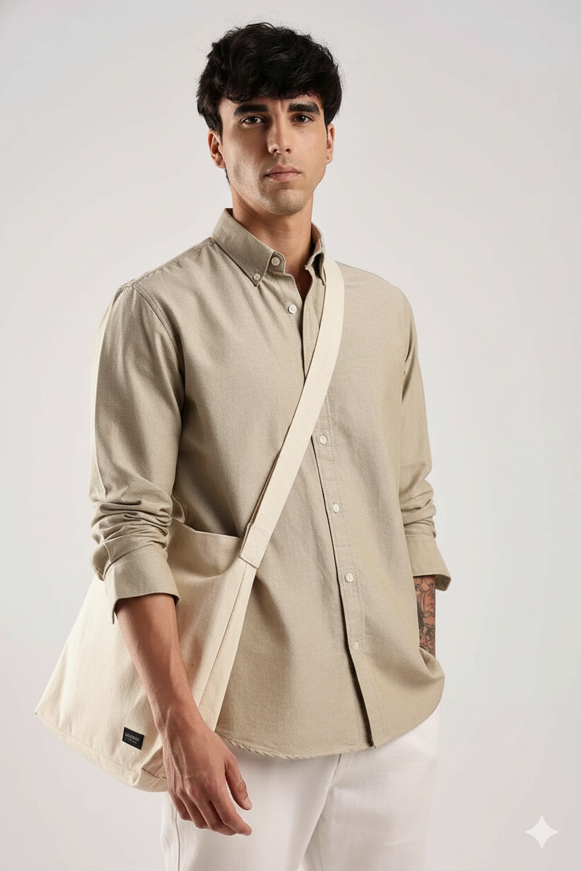 Ralph LaurenRalph Lauren Best Oxford Men’s Premium Beige | Cotton Casual Shirt - Image 3