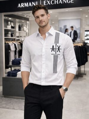 Premium Branded Drezola  Men’s White Signature Logo Shirt | Slim Fit Premium Cotton | Formal & Smart Casual Wear
