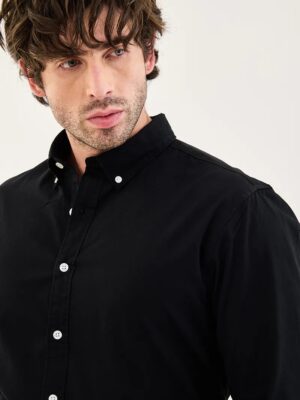 Ralph Lauren Best Oxford Men’s Solid Black Slim-Fit Button-Down Shirt