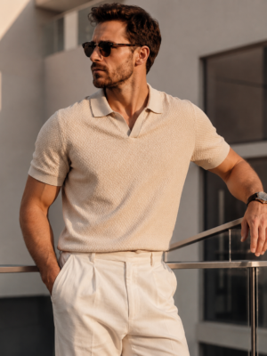 Men’s Premium Textured Polo T-Shirt | Luxury Slim Fit Casual Summer Tee